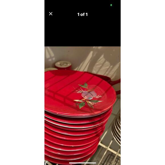 Set of 4 Jolly Ol’ Snowy by Tracy Porter Plums Salad Plates 8-1/8” - Picture 6 of 6